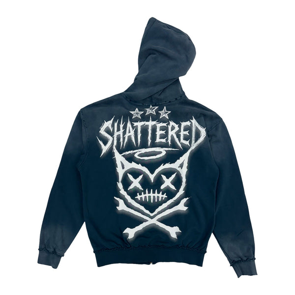 Shattered Hearts “Head” French Blue Hoodie