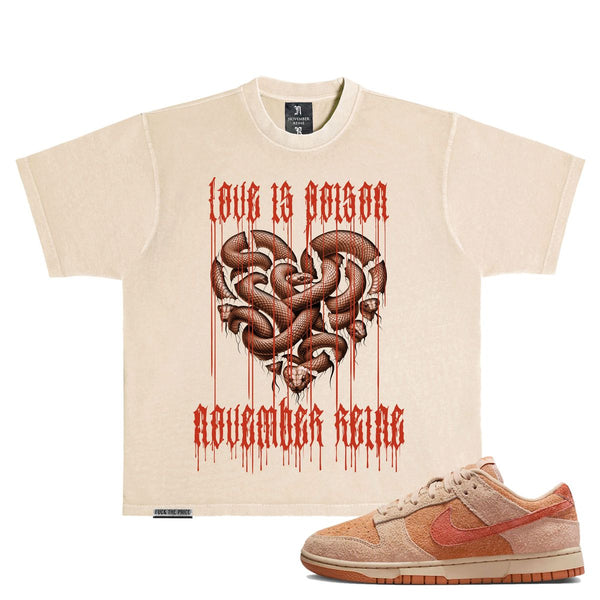November Reine “Love Is Poison” Cream Heavyweight Tee