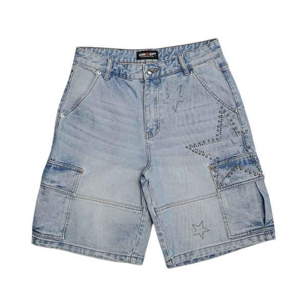 Concept La “Madrid” Blue Wash Shorts