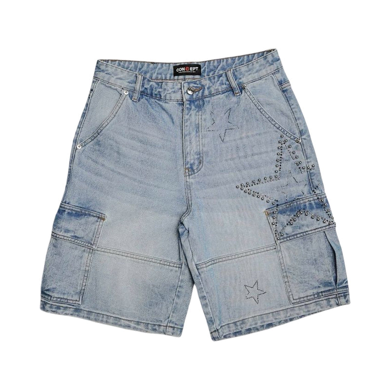 Concept La “Madrid” Blue Wash Shorts