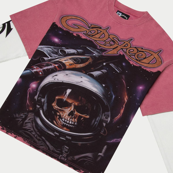 Godspeed “Space Traveler” Layered Pink L/S Tee