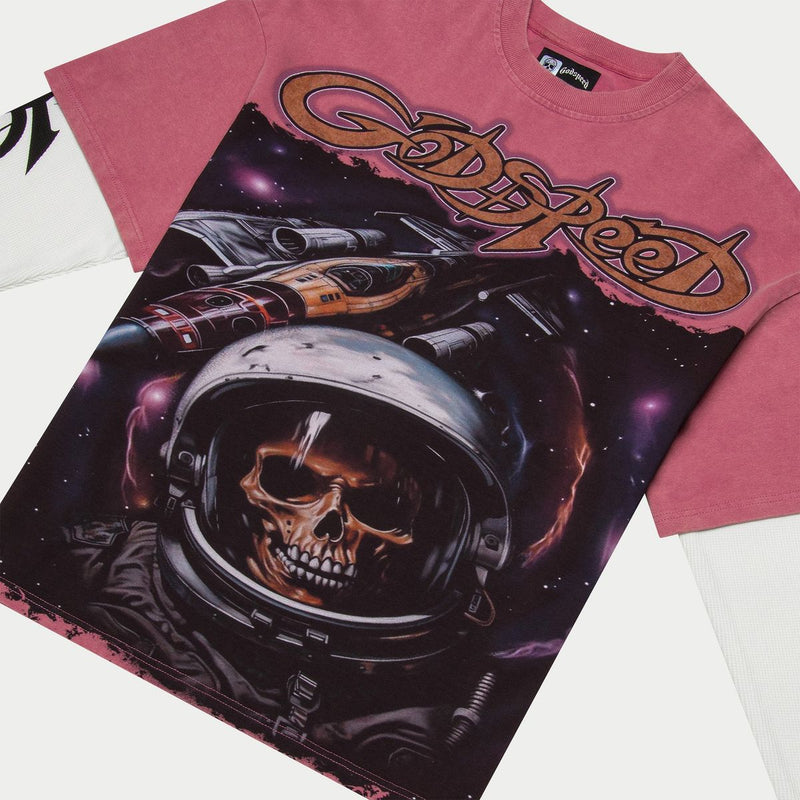 Godspeed “Space Traveler” Layered Pink L/S Tee