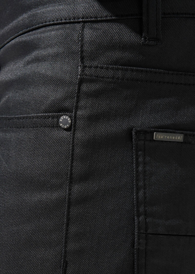 Serenede “Caviar 7” Wax Black Jeans