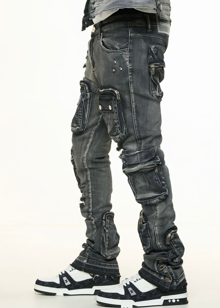 Pheelings “Journey To Greatness” Grey Flare Stack Jean