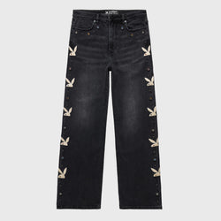 Homme Femme Black Bunny Flare Jeans