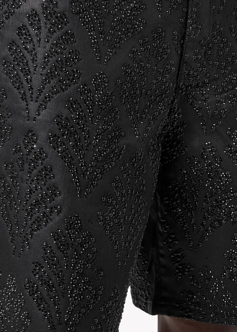 Guapi All Black Embellished Denim Shorts