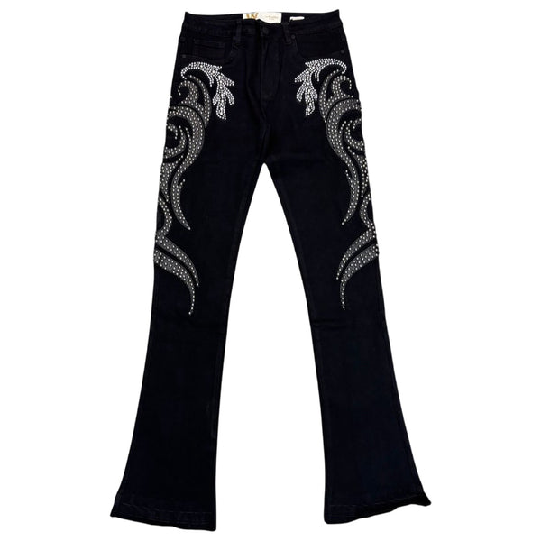 W By Waimea “Float Rhinestone” Flare Jeans