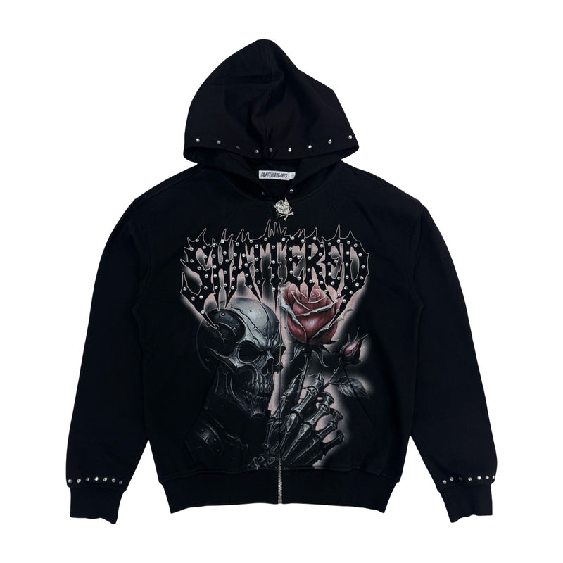 Shattered Hearts “Shiny Roses” Black Hoodie