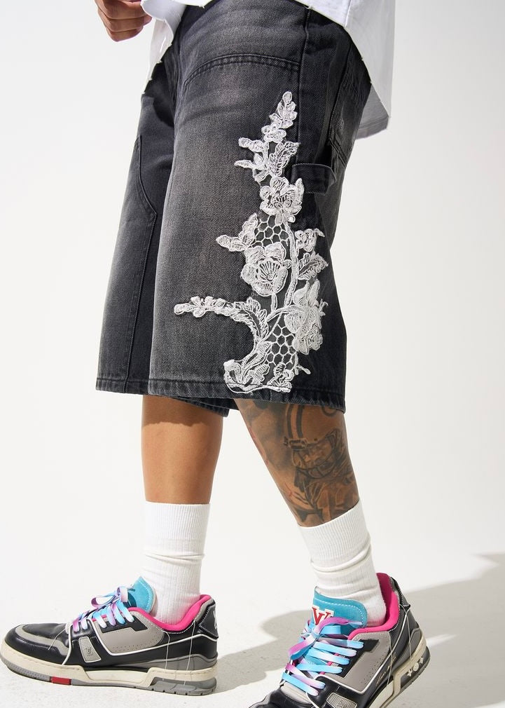 Serenede “Growth” Black Denim Shorts