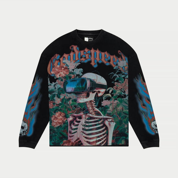 Godspeed “Vision Flowers” Black Thermal L/S Tee