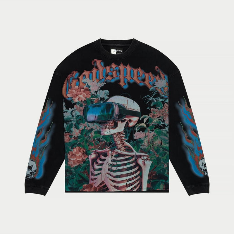 Godspeed “Vision Flowers” Black Thermal L/S Tee
