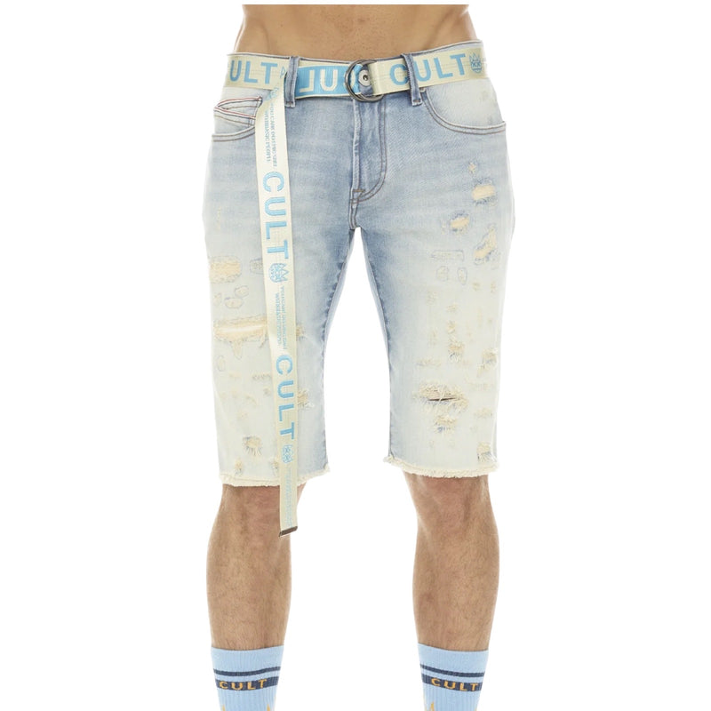 Cult “Scars” Rocker Belted Shorts