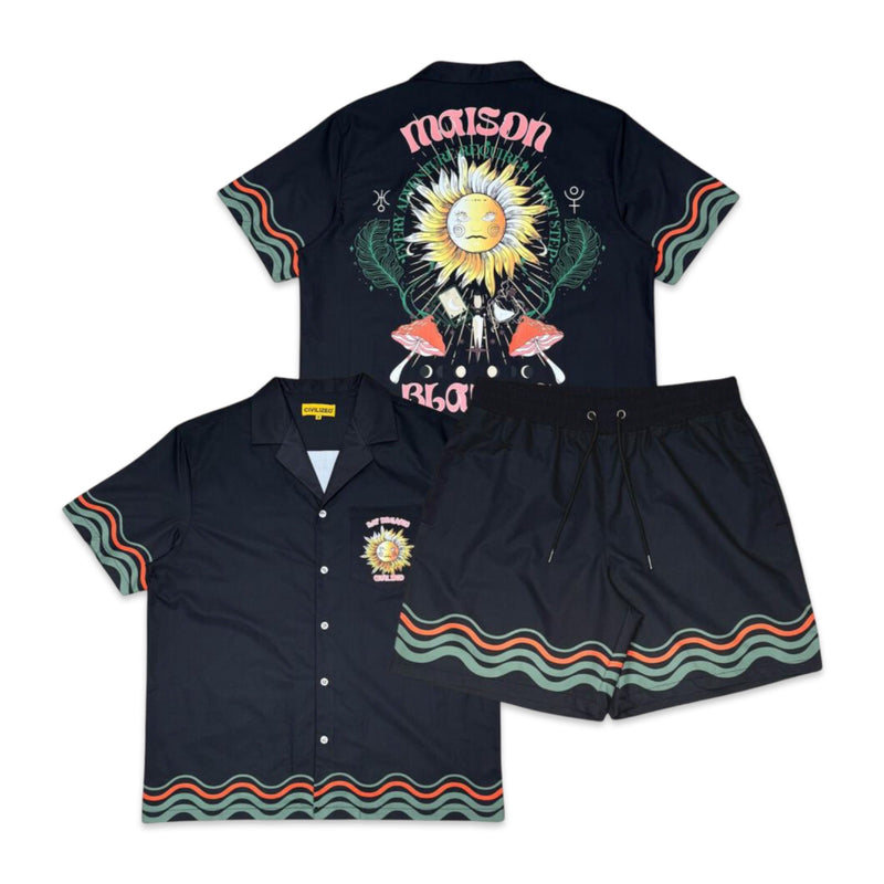 Civilized Black Maison Blanche Short Set