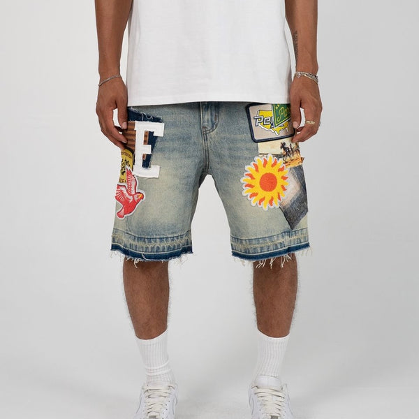 Eptm “Yankee” Blue Denim Shorts