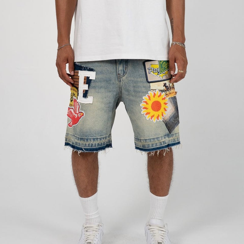 Eptm “Yankee” Blue Denim Shorts