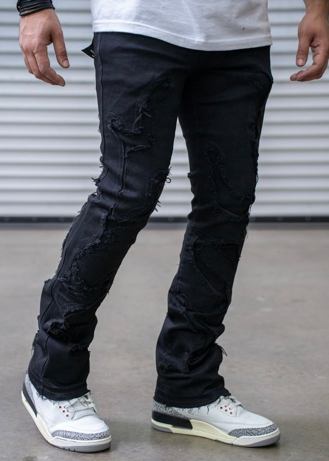 Reelistik Persistence Black Stacked Jeans (RST5030-4)