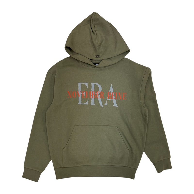 November Reine “Fashion” Hoodie In Olive/Orange