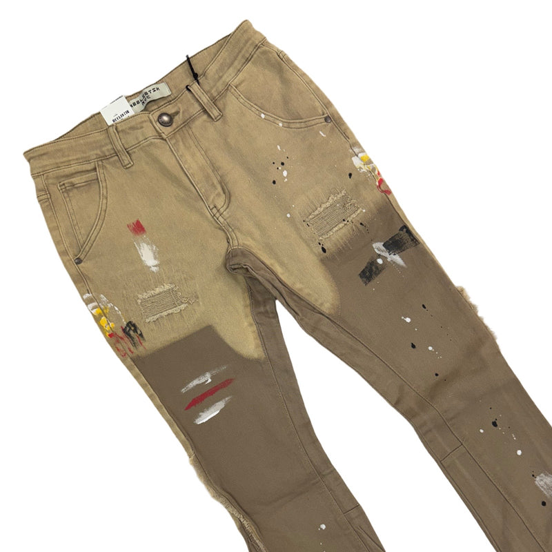 Reelistik Splatter Tan Stacked Jeans (RST5061-3)