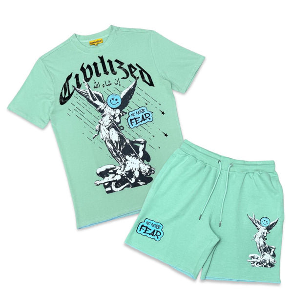 Civilized No Fear Teal Short Set