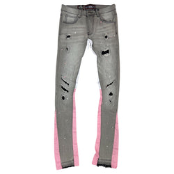 Denimicity Pink Stacked Jeans