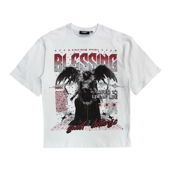 G West “Live My Life” Stones White Tee