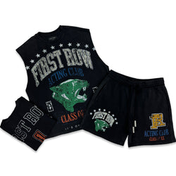 First Row “Acting Club” Cut Off Short Set