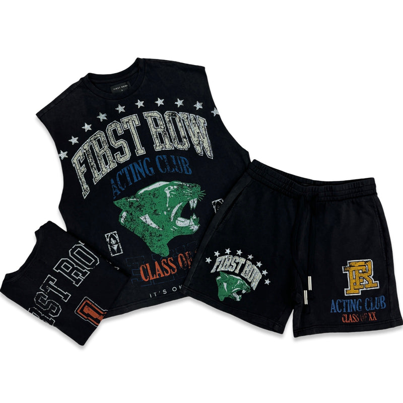 First Row “Acting Club” Cut Off Short Set