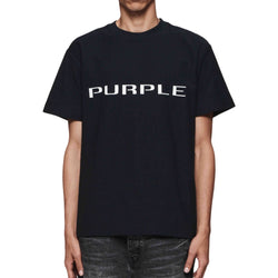 Purple Brand Textured Print Black S/S Tee