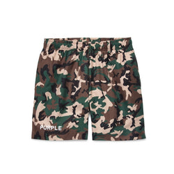 Purple Brand Nylon All Round Water Print Camo Short