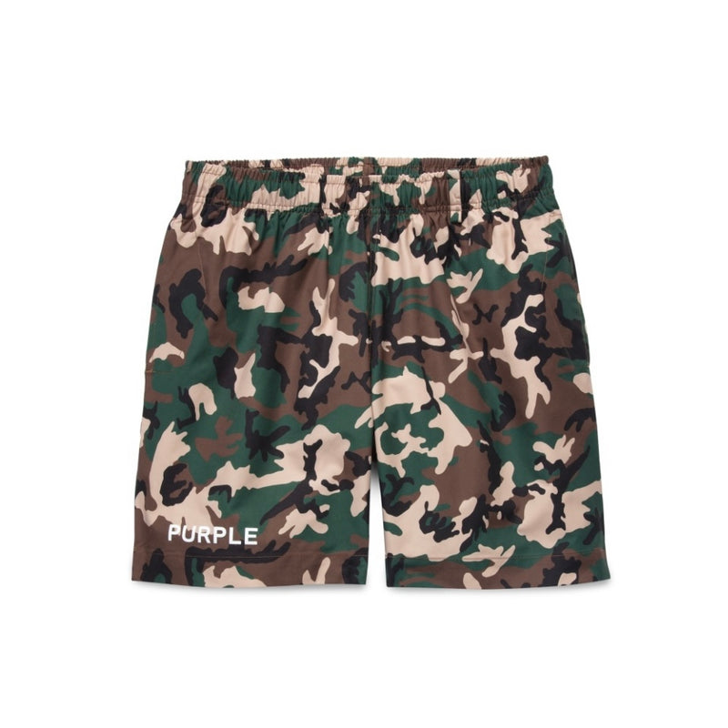 Purple Brand Nylon All Round Water Print Camo Short