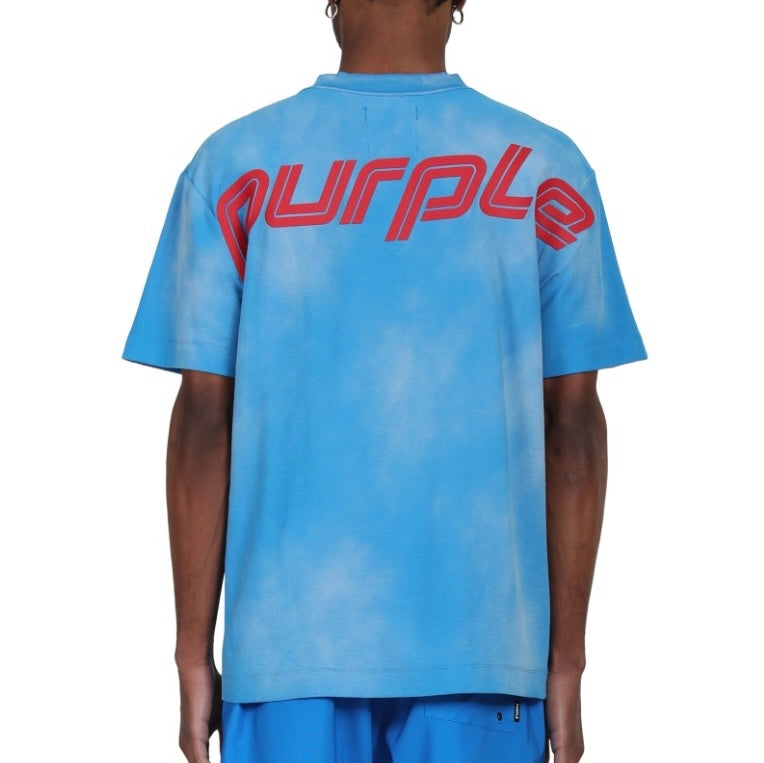 Purple Brand Textured Logo Blue S/S Tee