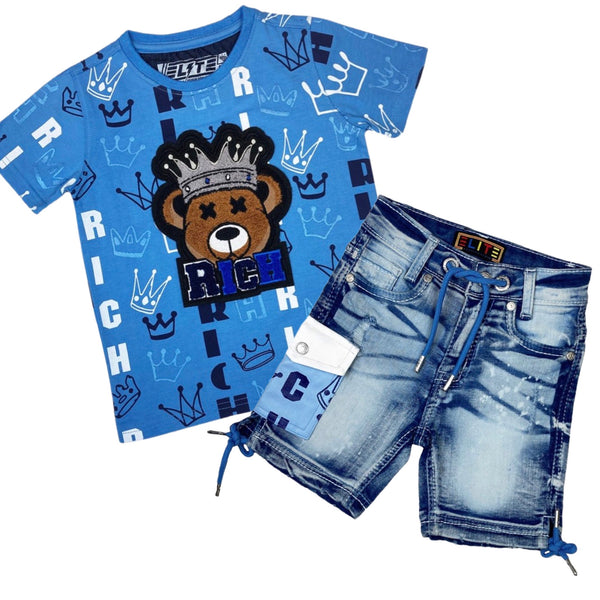 Elite Kids Rich Blue Short Set