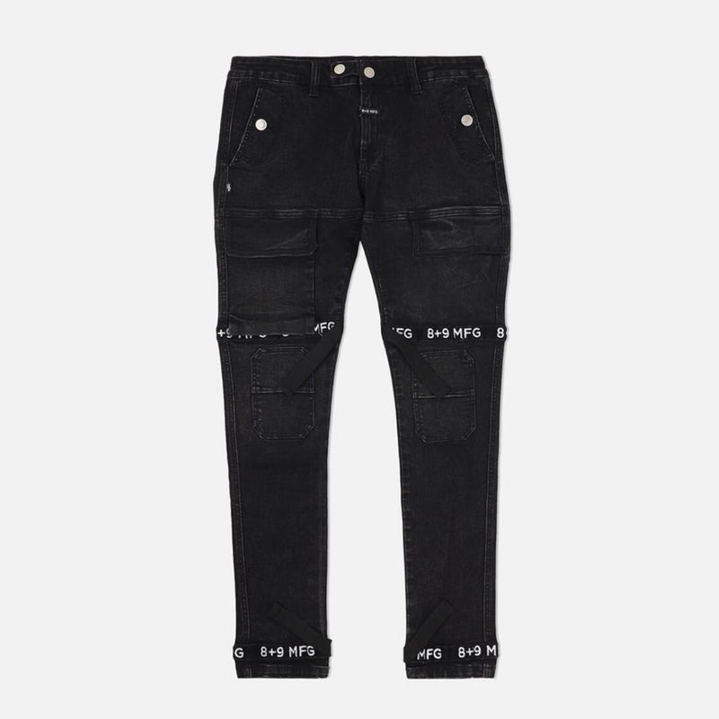 Eight & Nine Strapped Up Utility Denim (Black/White)