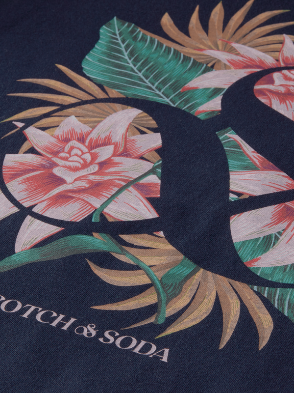 Scotch&Soda Graphic Logo Tee In Navy (168428)