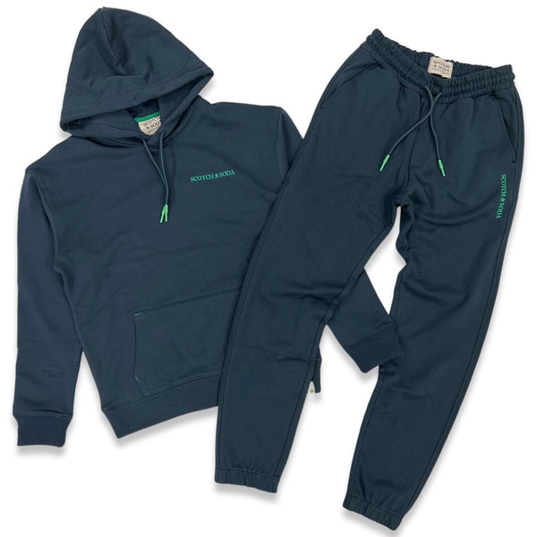 Scotch & Soda Cotton Jogging Set In Dark Teal