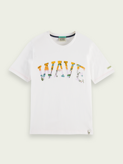 Scotch&Soda Wave Logo Tee In White (166049)