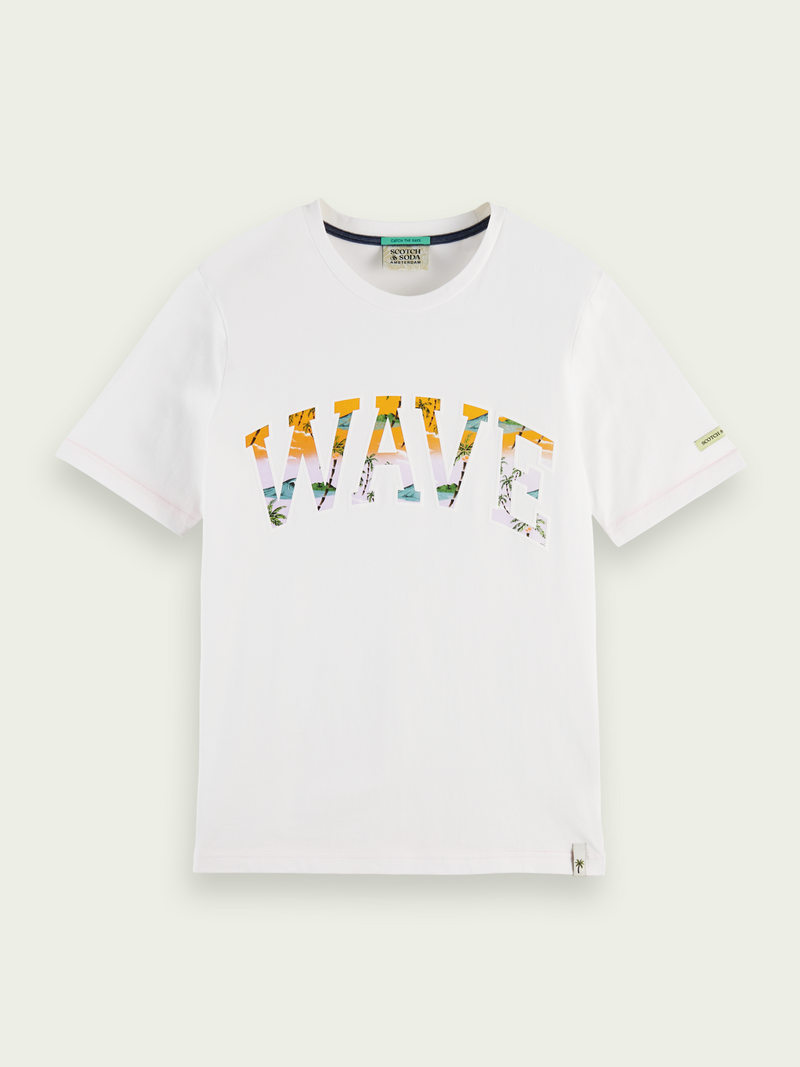Scotch&Soda Wave Logo Tee In White (166049)