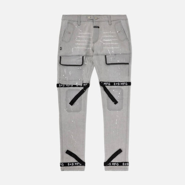 Eight & Nine Strapped Up Utility Denim (Grey/Black)