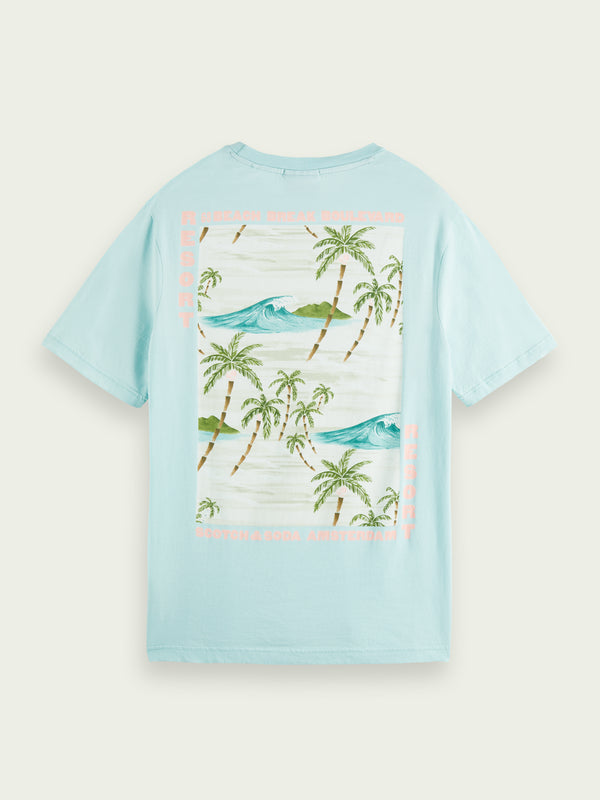 Scotch&Soda Organic Graphic Tee In Seafoam (166652)