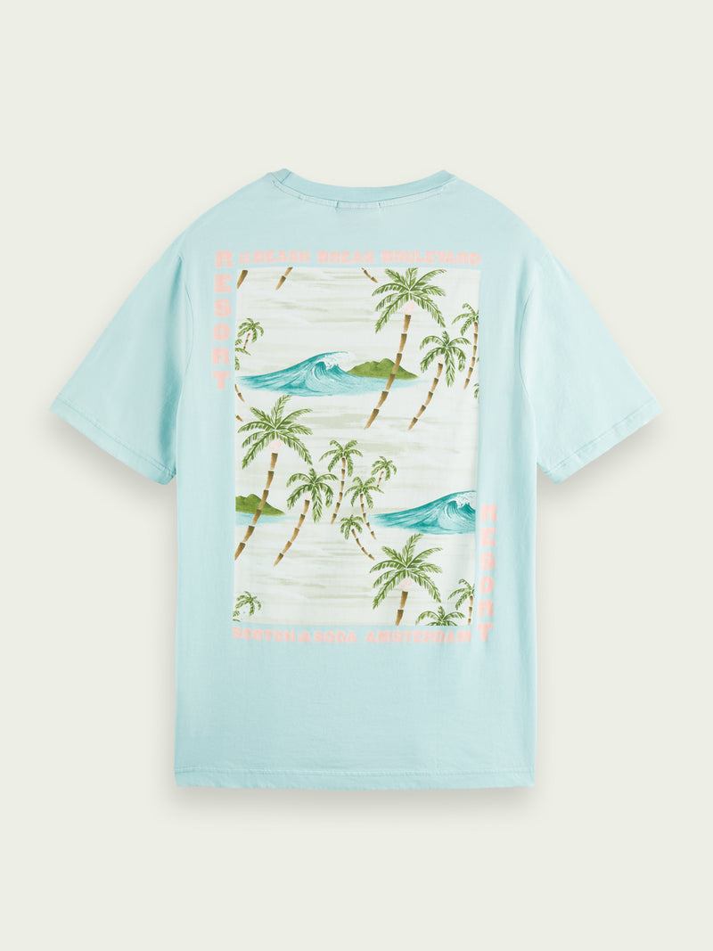 Scotch&Soda Organic Graphic Tee In Seafoam (166652)
