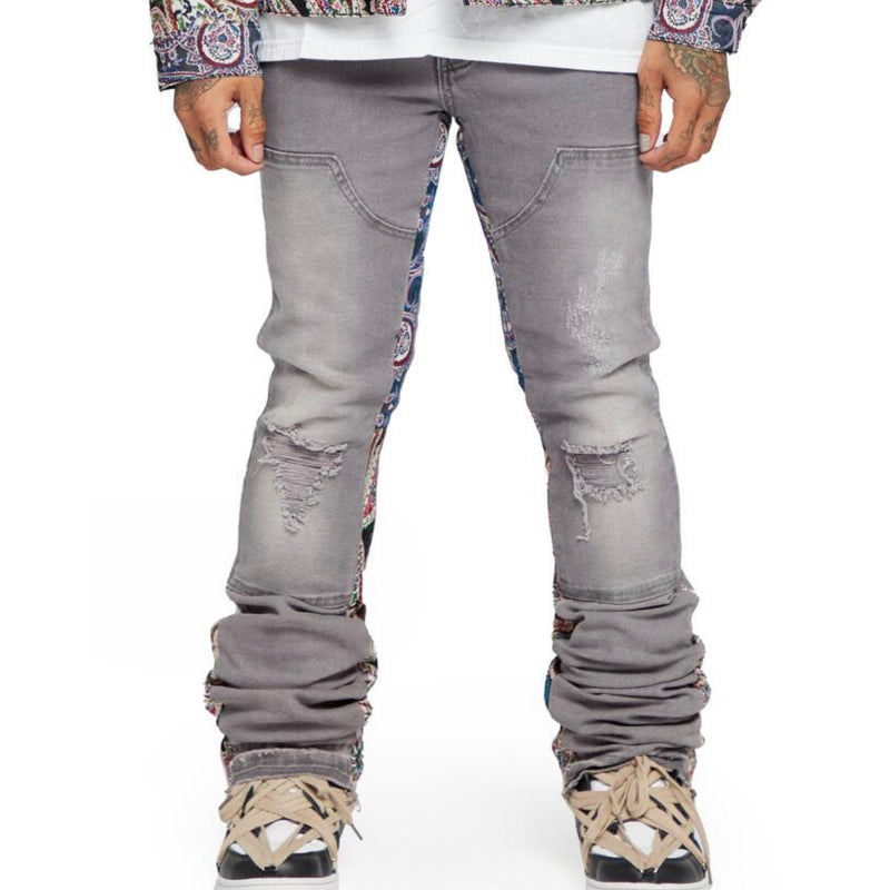 Valabasas “Alpha Picasso” Grey Jacquard Jeans