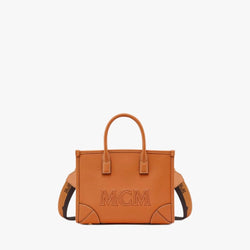 MCM Munchen Mini Tote In Spanish Calf Leather (Cognac)