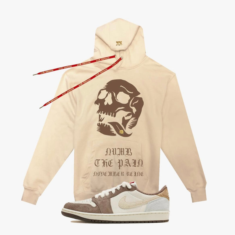 November Reine “Numb The Pain” Hoodie In Sand