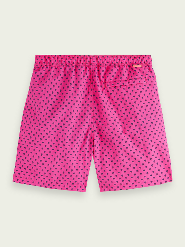 Scotch&Soda Mid Length Print Swim Shorts In Pink (166839)
