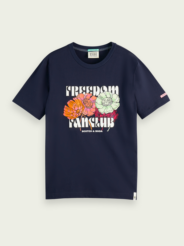 Scotch&Soda Logo Graphic Tee In Navy (166049)