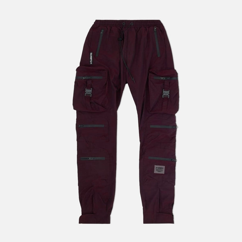 Eight & Nine Combat Nylon Iridescent Wine Joggers