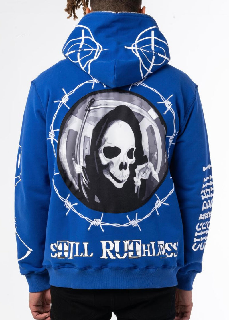 SugarHill “Ruthless” Blue Zip Up Hoodie