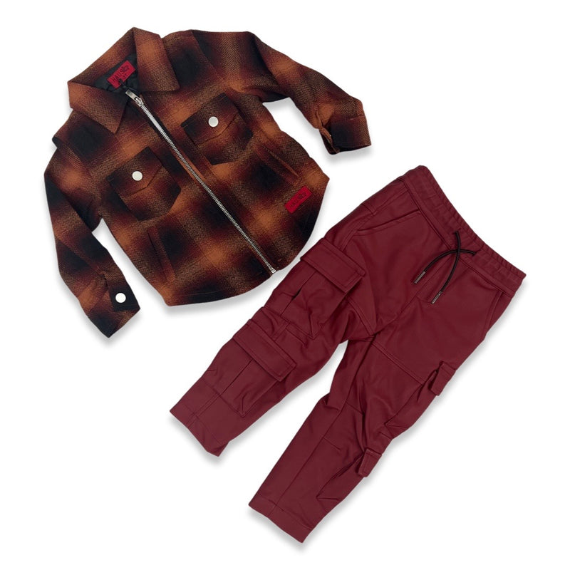 Haus Of Jr Kids Flannel Zip Up & Jogger Set