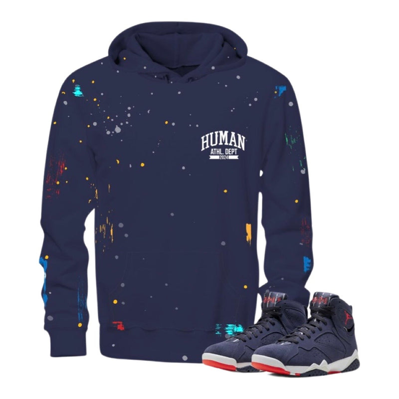 Human Painted Navy Hoodie