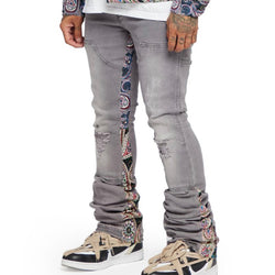 Valabasas “Alpha Picasso” Grey Jacquard Jeans